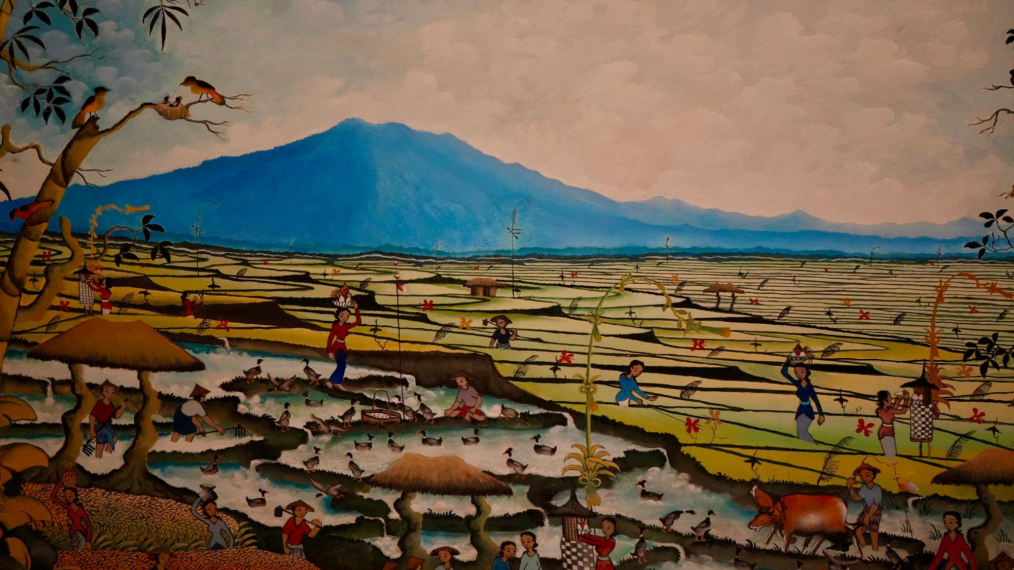 Volcano Landscape Painting