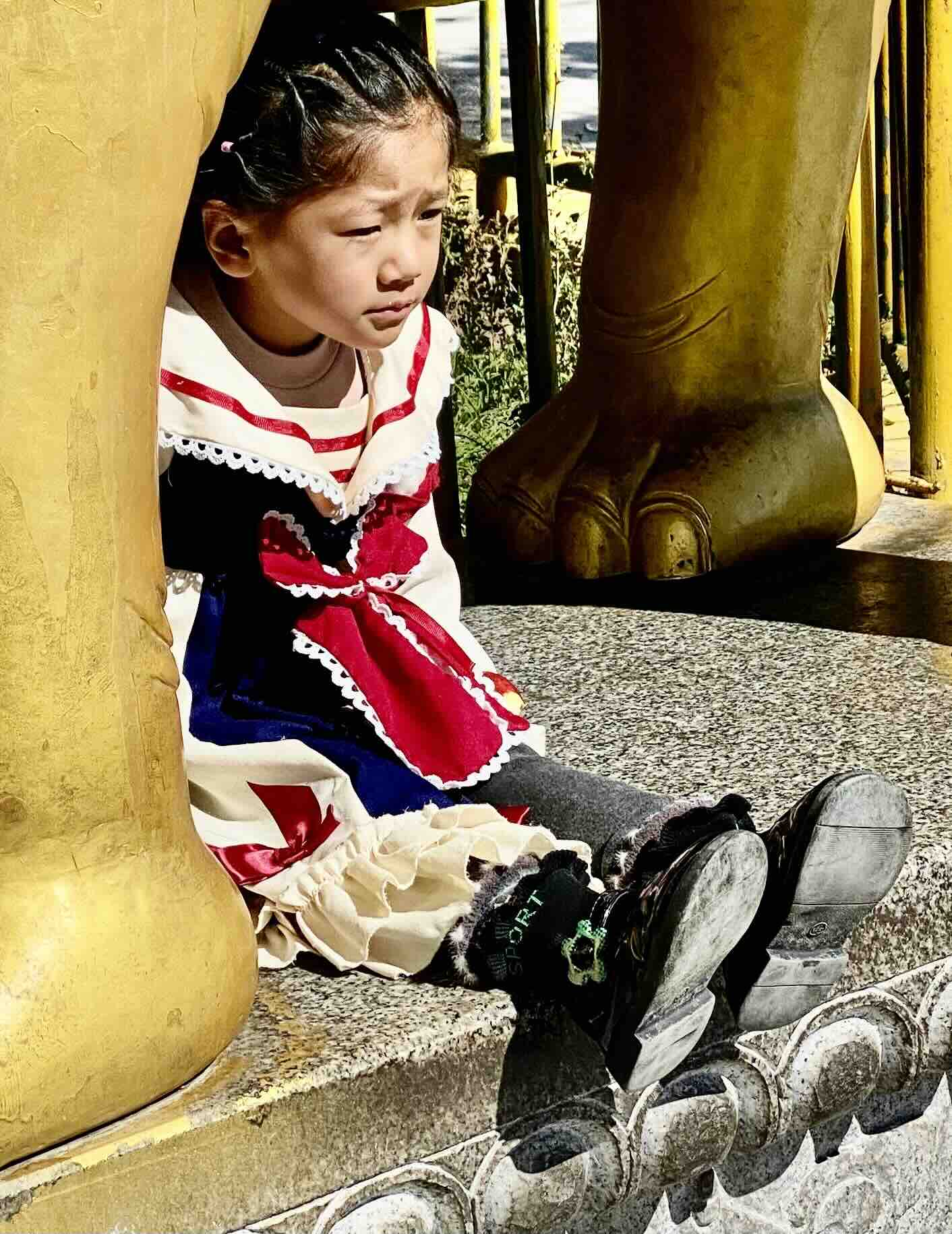 Little Girl in Elephant Legs