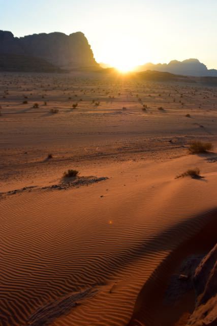 Sunset at Wadi Rum.