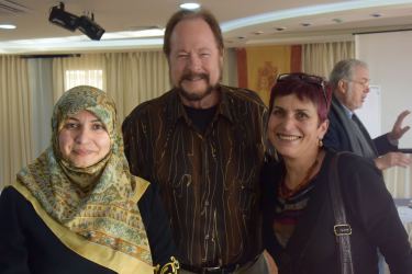 Iranian nurse on the left; Palestinian nurse on the right.