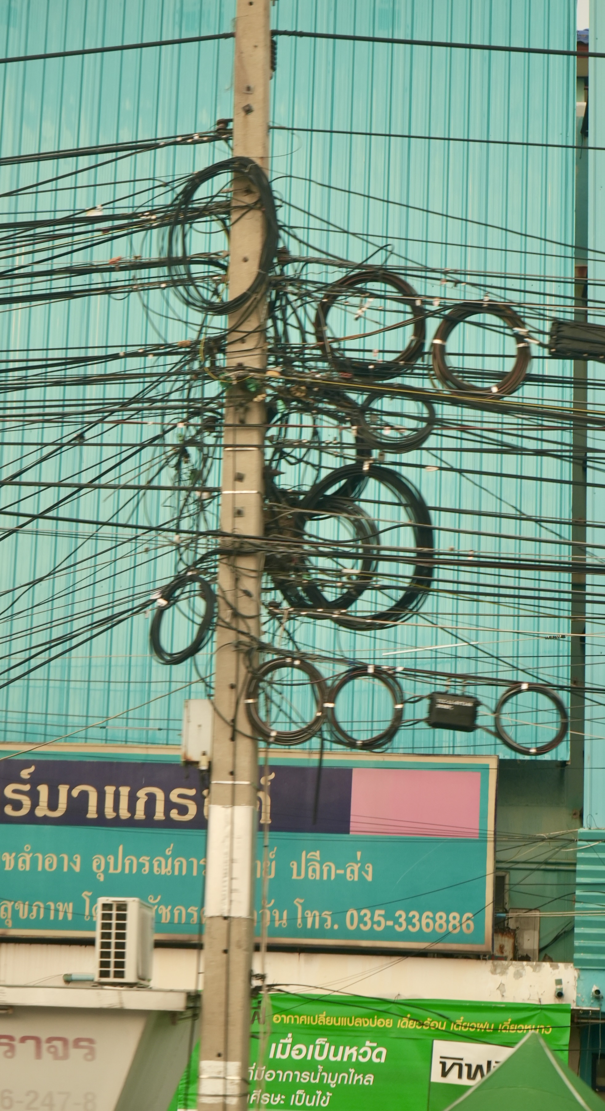 Typical urban power pole 