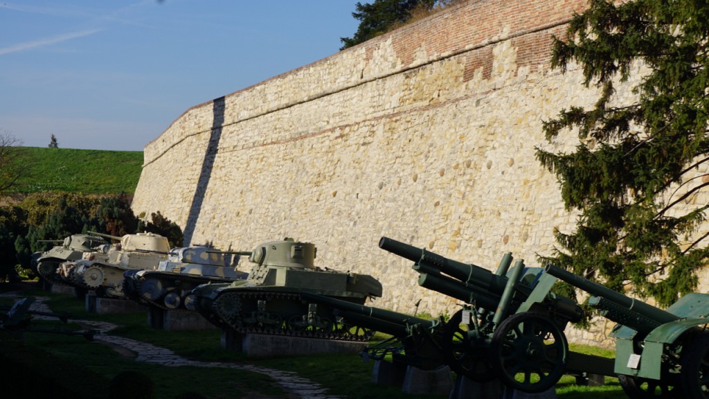 World War I weapons outside the Belgrade fortress.