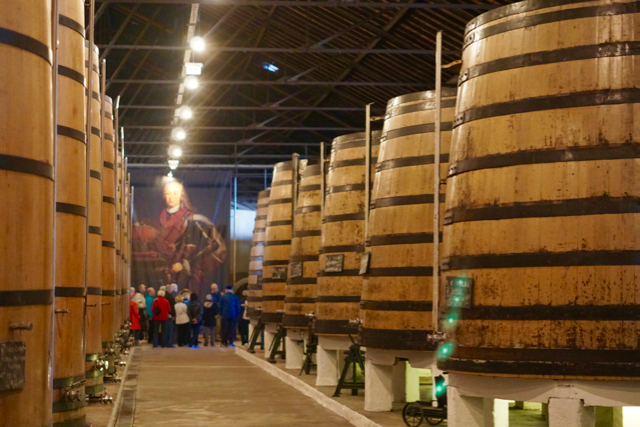 Inside a Port wine warehouse, tour prior to the tasting.