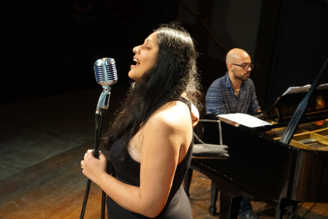 Indian chanteuse Vasundhara and Spanish pianist Alfie, during the Tata Theater soundcheck