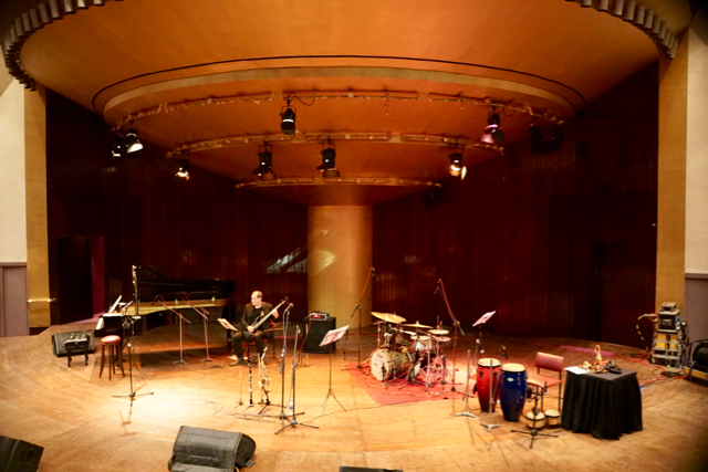 The stage setting for my largest concert during this trip