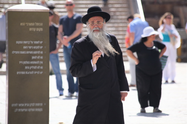 Haredi (Orthodox Jew) approaching Wailing Wall.