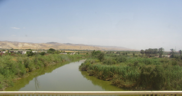 Jordan River: Left-Jordan, Right-Israel.