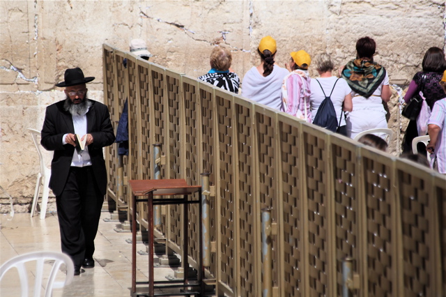 Male/female divider at Wailing Wall (sacred Jewish site).