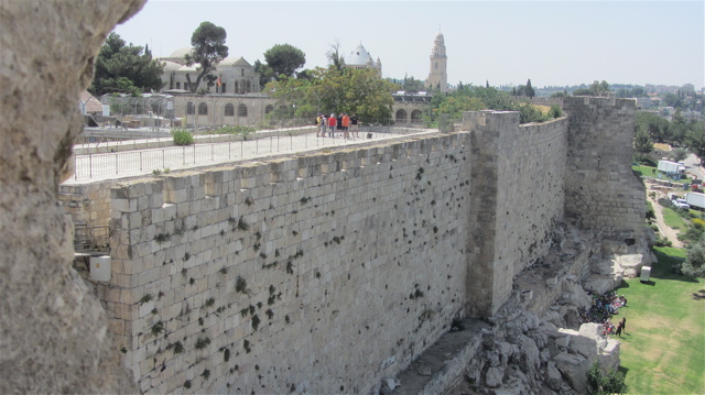 Jerusalem Old City wall, built by Ottomans in 16th century.
