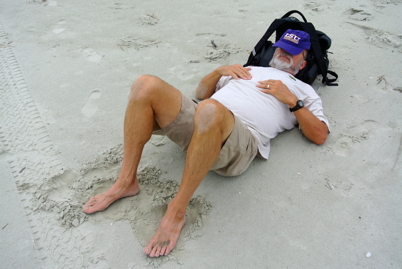 Bill mellows out after a few hours walking around the island