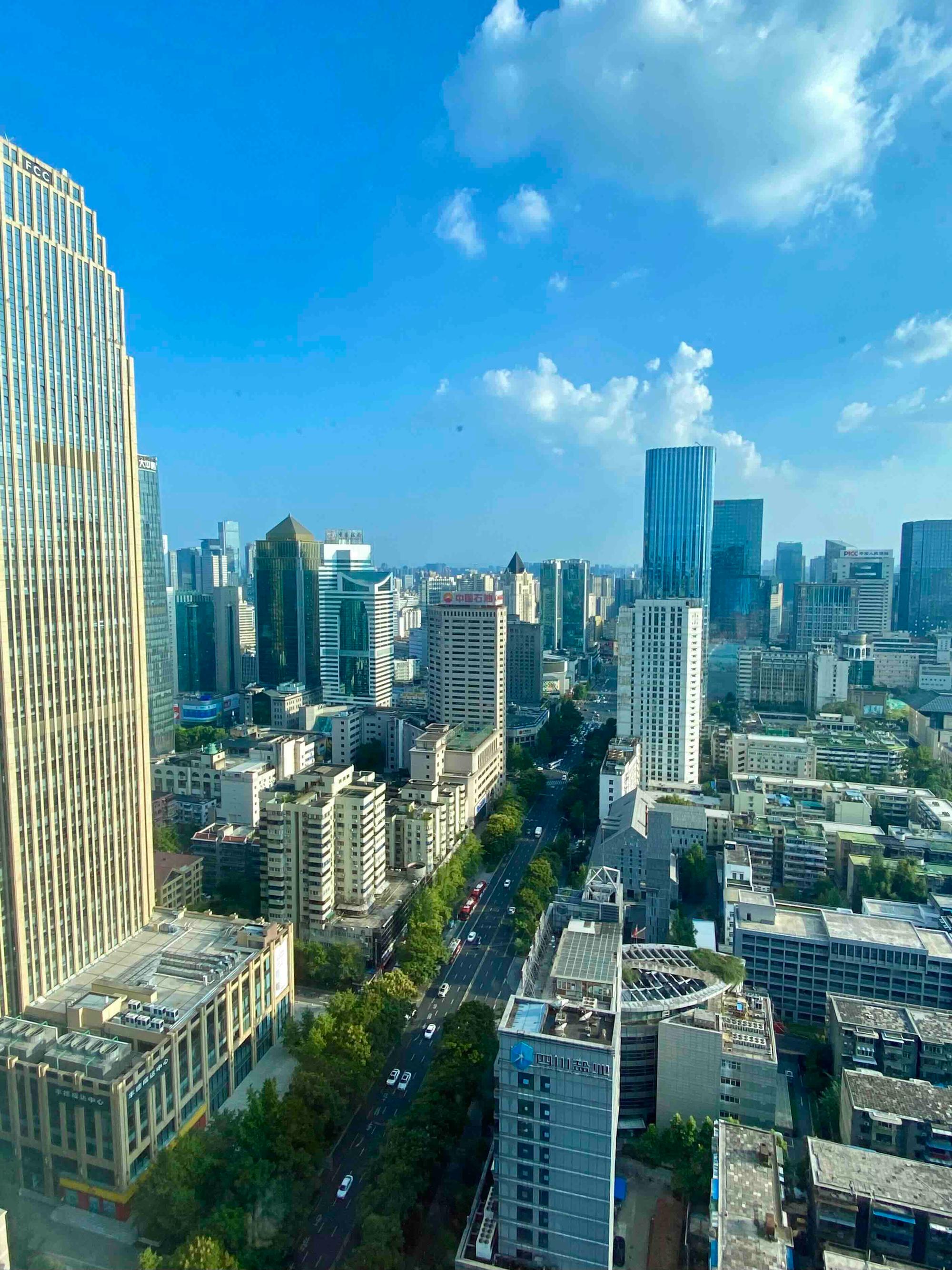 Chengdu as seen from our 29th floor hotel room